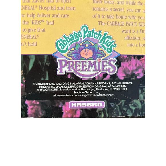1989 Hasbro Cabbage Patch Kids First Preemies Richard Esmond Boy Dimples - Picture 14 of 14